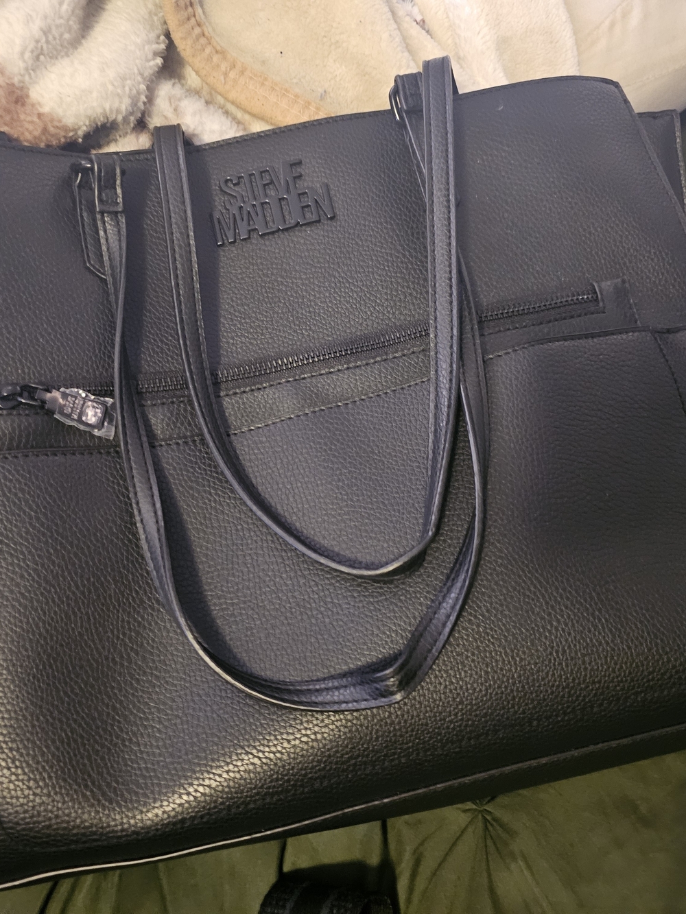 Steve Madden Black Pebble Tote Bag